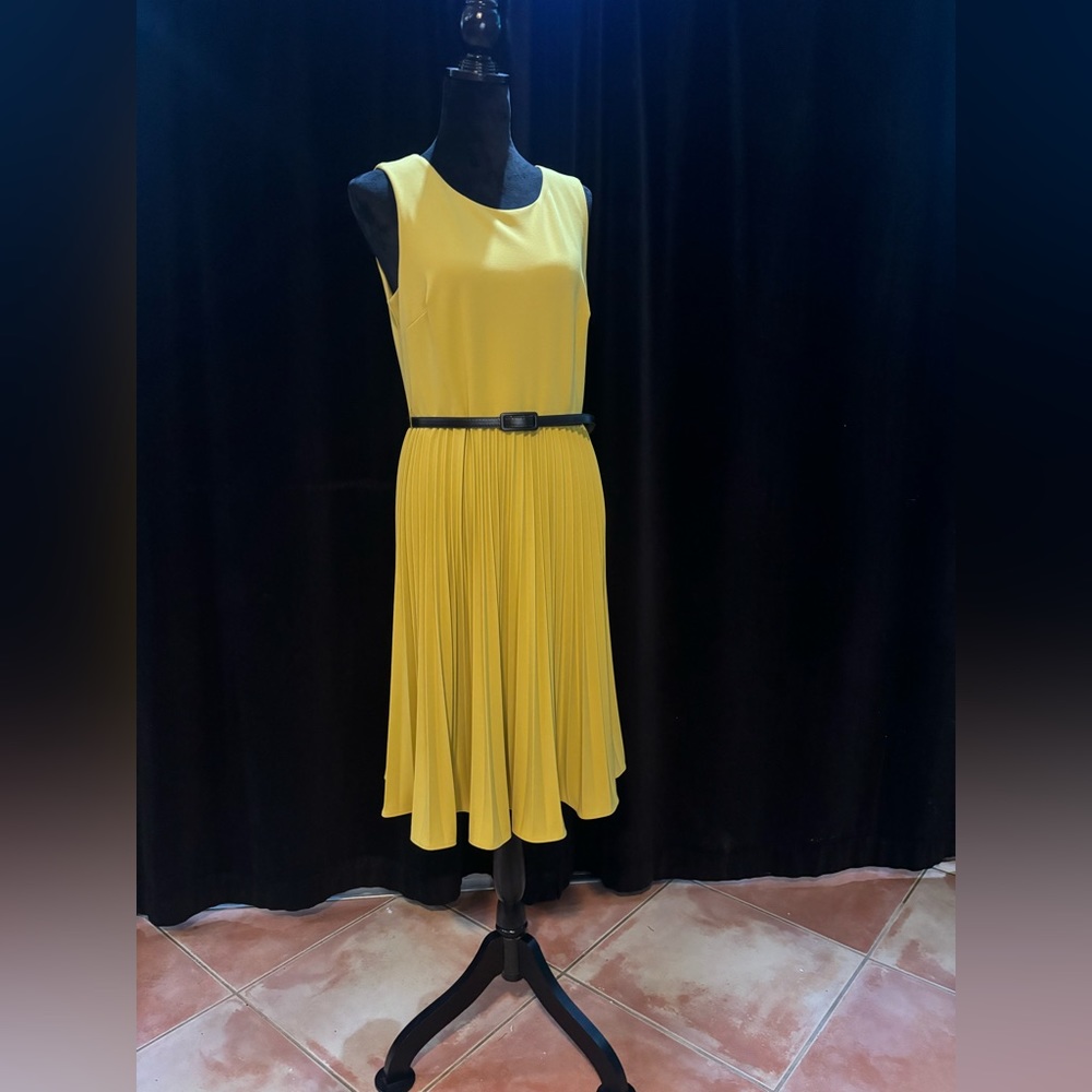 Mustard Yellow pleated Dress